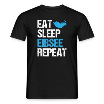 Lebenszyklus am Eibsee - Eat, Sleep, Repeat - Männer T-Shirt - Schwarz - Vorne - AI Model Male 178 light (178cm)