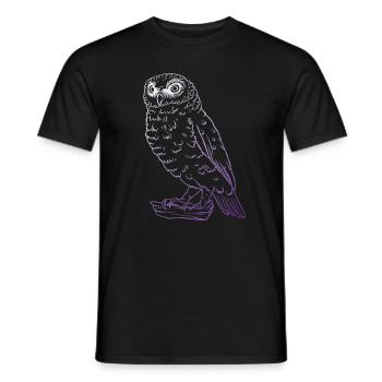 Majestätische Eule - Puristisches Tiermotiv - Männer T-Shirt - Schwarz - Vorne - AI Model Male 178 light (178cm)