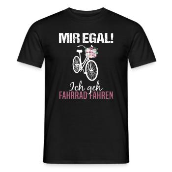 "Mir Egal! Ich Geh Fahrrad Fahren" Blumenmotiv - Männer T-Shirt - Schwarz - Vorne - AI Model Male 178 light (178cm)