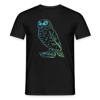 Majestätische Eule - Puristisches Tiermotiv - Männer T-Shirt - Schwarz - Vorne - AI Model Male 178 light (178cm)