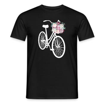Floral Embellished Bicycle - Men's T-Shirt - black - Front - AI Model Male 178 light (178cm)