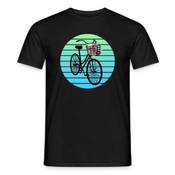 Floral Embellished Bicycle - Men's T-Shirt - black - Front - AI Model Male 178 light (178cm)