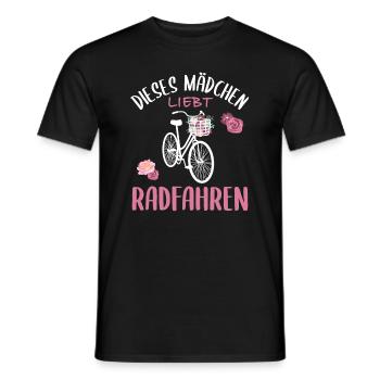 "Dieses Mädchen Liebt Radfahren" Floral - Männer T-Shirt - Schwarz - Vorne - AI Model Male 178 light (178cm)