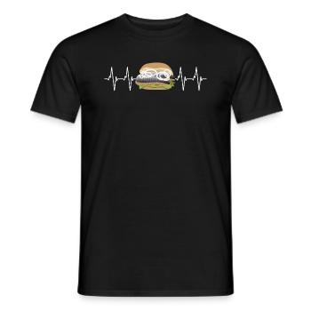 Fish Rolls Puls - Love in the Heartbeat - Men's T-Shirt - black - Front - AI Model Male 178 light (178cm)
