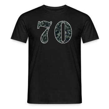 Military Style Birthday Number 70 Gift - Men's T-Shirt - black - Front - AI Model Male 178 light (178cm)