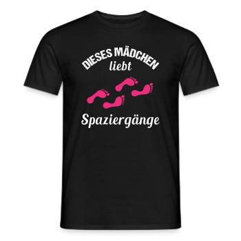 Spaziergang-Liebhaber Mädchenherz Geschenk - Männer T-Shirt - Schwarz - Vorne - AI Model Male 178 light (178cm)
