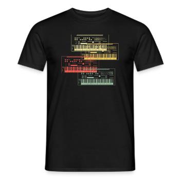 Synthesizer Sammlung Musik Design - Männer T-Shirt - Schwarz - Vorne - AI Model Male 178 light (178cm)