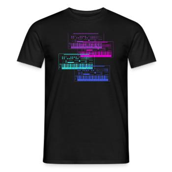 Synthesizer Sammlung Musik Design - Männer T-Shirt - Schwarz - Vorne - AI Model Male 178 light (178cm)