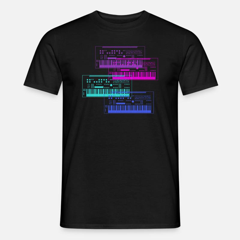 Synthesizer Sammlung Musik Design - Männer T-Shirt - Schwarz