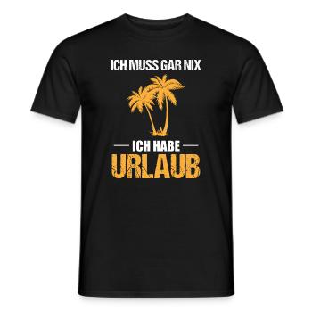 Palmen Urlaubsfreiheit Muss Nix Geschenk - Männer T-Shirt - Schwarz - Vorne - AI Model Male 178 light (178cm)