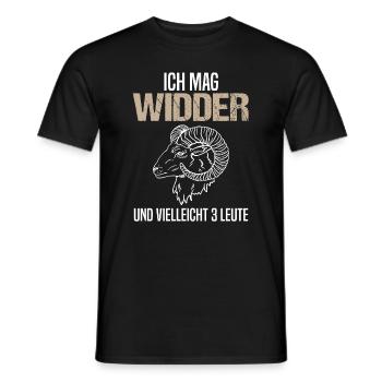 Widder und 3 Leute Humor Astrologie Geschenk - Männer T-Shirt - Schwarz - Vorne - AI Model Male 178 light (178cm)