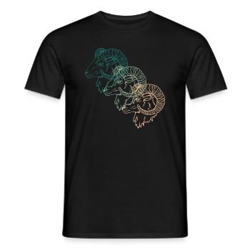 Drei Widder Trio Astrologie Sternzeichen Geschenk - Männer T-Shirt - Schwarz - Vorne - AI Model Male 178 light (178cm)