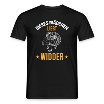 Mädchen Herz Widder Liebe Astrologie Geschenk - Männer T-Shirt - Schwarz - Vorne - AI Model Male 178 light (178cm)