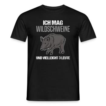 Humorvolles Wildschwein & Menschenliebhaber - Männer T-Shirt - Schwarz - Vorne - AI Model Male 178 light (178cm)