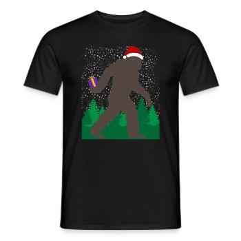 Christmas Gnome Gift Bearer Festive - Men's T-Shirt - black - Front - AI Model Male 178 light (178cm)