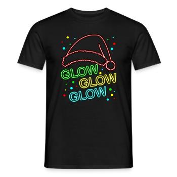Glow Glow Glow Chapeau de Père Noël lumineux - T-shirt homme - noir - Devant - AI Model Male 178 light (178cm)