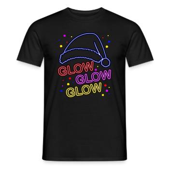 Glow Glow Glow Chapeau de Père Noël lumineux - T-shirt homme - noir - Devant - AI Model Male 178 light (178cm)