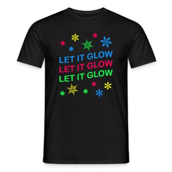 Let it Glow Bunte Schneeflocken Festlich - Männer T-Shirt - Schwarz - Vorne - AI Model Male 178 light (178cm)