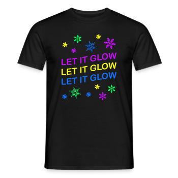 Let it Glow Bunte Schneeflocken Festlich - Männer T-Shirt - Schwarz - Vorne - AI Model Male 178 light (178cm)
