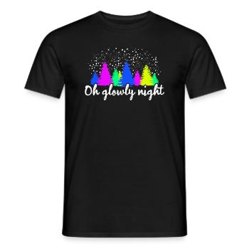 Buntes Tannenwald Glowly Night Kunst - Männer T-Shirt - Schwarz - Vorne - AI Model Male 178 light (178cm)