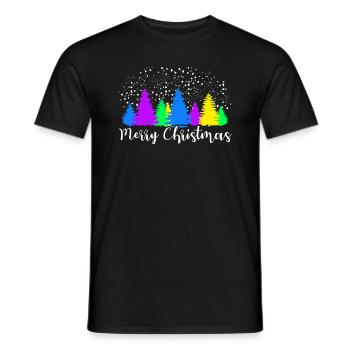 Buntes Tannenwald Glowly Night Kunst - Männer T-Shirt - Schwarz - Vorne - AI Model Male 178 light (178cm)