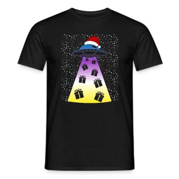 Ovni Noël cadeaux faisceau cadeau - T-shirt homme - noir - Devant - AI Model Male 178 light (178cm)