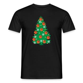 Basketball Christmas Tree Basket Hunter Fest - Men's T-Shirt - black - Front - AI Model Male 178 light (178cm)