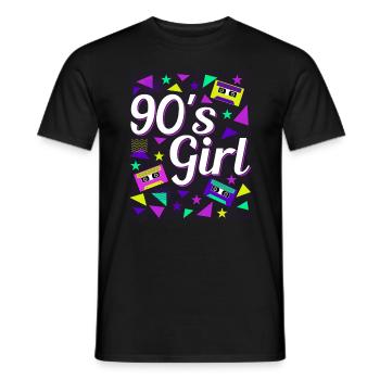 Rétro des années 90 Girl Power Style Pop Culture - T-shirt homme - noir - Devant - AI Model Male 178 light (178cm)