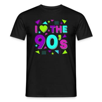 Amour Violet Rétro Look Années 90 - T-shirt homme - noir - Devant - AI Model Male 178 light (178cm)