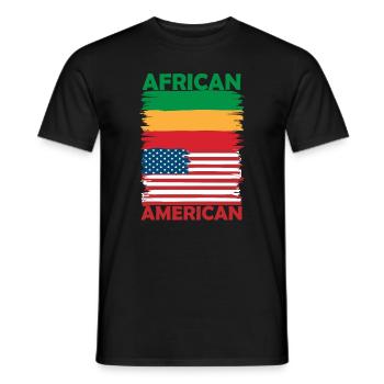 Afro-Amerikanischer Stolz Flaggenfusion - Männer T-Shirt - Schwarz - Vorne - AI Model Male 178 light (178cm)