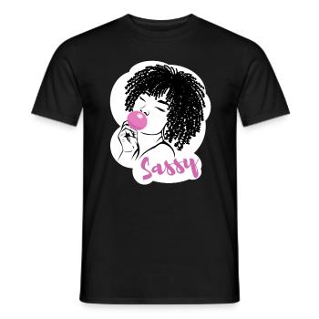 Sassy Chic mit Afro Charme - Männer T-Shirt - Schwarz - Vorne - AI Model Male 178 light (178cm)