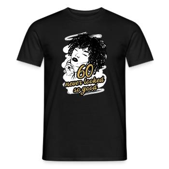 Élégant 60 ans de pouvoir femme chic - T-shirt homme - noir - Devant - AI Model Male 178 light (178cm)