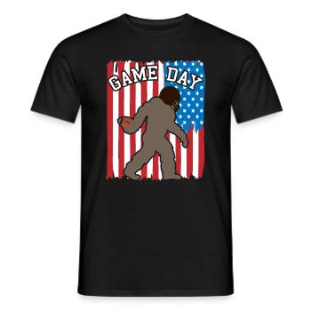 Bigfoot Patriot USA Flagge Hingucker - Männer T-Shirt - Schwarz - Vorne - AI Model Male 178 light (178cm)