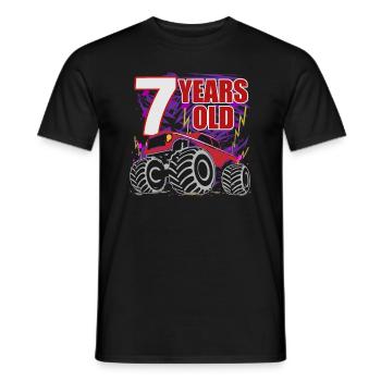 7. Geburtstag Monster Truck Jubel - Männer T-Shirt - Schwarz - Vorne - AI Model Male 178 light (178cm)