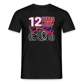 12 Jahre Monster Truck Fete - Männer T-Shirt - Schwarz - Vorne - AI Model Male 178 light (178cm)