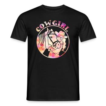 Moment de coeur de fille avec cheval - T-shirt homme - noir - Devant - AI Model Male 178 light (178cm)
