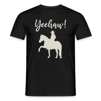 Yeehaw! Westernreiten voller Lebensfreude - Männer T-Shirt - Schwarz - Vorne - AI Model Male 178 light (178cm)