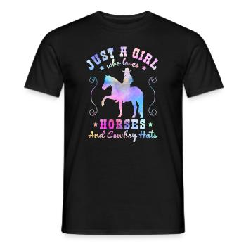 Pferdeliebe - Stilvoller Western-Charme - Männer T-Shirt - Schwarz - Vorne - AI Model Male 178 light (178cm)