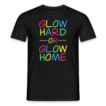 Neon Lebensmotto - Strahlend leben - Männer T-Shirt - Schwarz - Vorne - AI Model Male 178 light (178cm)