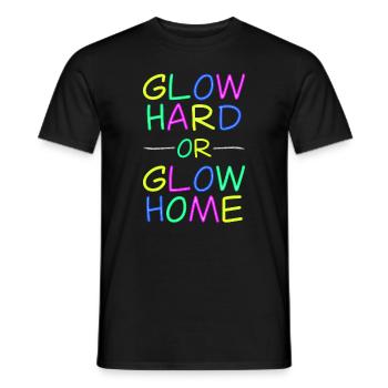 Devise de Neon Life - Vivre radieusement - T-shirt homme - noir - Devant - AI Model Male 178 light (178cm)