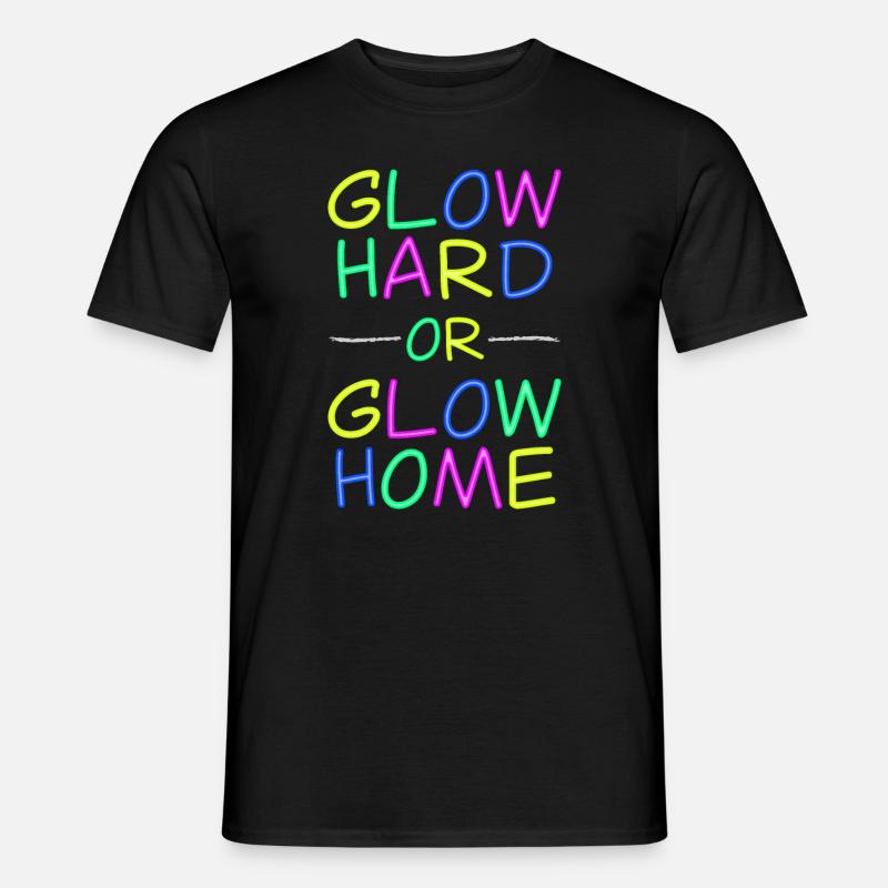 Neon Lebensmotto - Strahlend leben - Männer T-Shirt - Schwarz