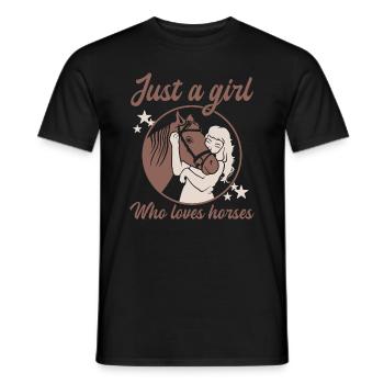 Horse Love Rider Girl Dream - Men's T-Shirt - black - Front - AI Model Male 178 light (178cm)