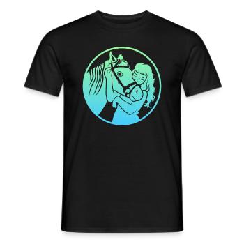 Étreinte radieuse du cheval harmonieuse - T-shirt homme - noir - Devant - AI Model Male 178 light (178cm)