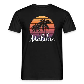 Sunset Palms Malibu Beach Vibes - T-shirt homme - noir - Devant - AI Model Male 178 light (178cm)