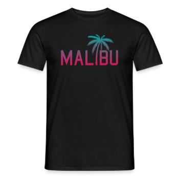 Neon Malibu Palm Tree Retro Style - Men's T-Shirt - black - Front - AI Model Male 178 light (178cm)