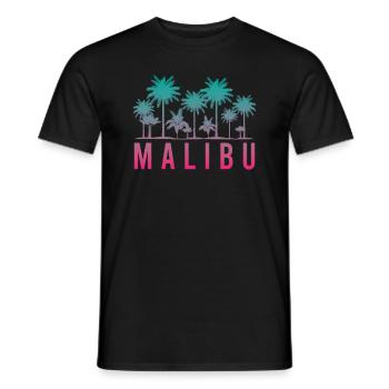 Malibu Palmen Silhouette Sommerflair - Männer T-Shirt - Schwarz - Vorne - AI Model Male 178 light (178cm)