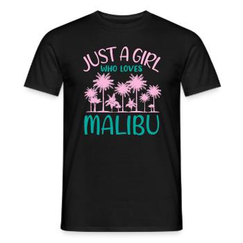 Malibu Fille Amour Plage Vie Coeur De Paume - T-shirt homme - noir - Devant - AI Model Male 178 light (178cm)