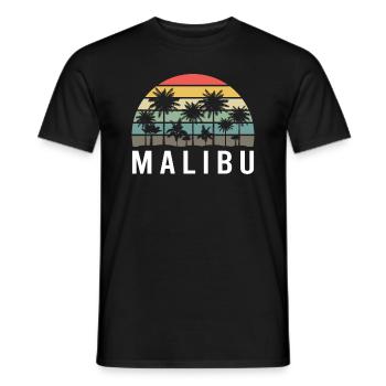 Retro Malibu Sonnenuntergang Relax - Männer T-Shirt - Schwarz - Vorne - AI Model Male 178 light (178cm)