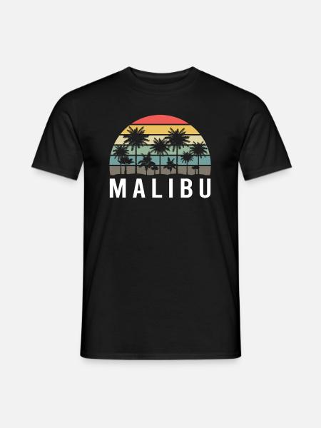 Retro Malibu Sunset Relax - Men's T-Shirt - black