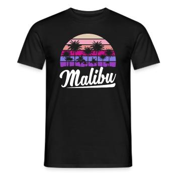 Retro Malibu Sonnenuntergang Relax - Männer T-Shirt - Schwarz - Vorne - AI Model Male 178 light (178cm)